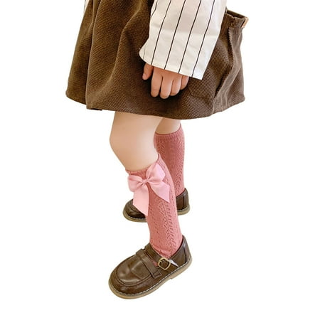 

Huakaishijie Toddler Kids Girl Knee High Stockings Bow Mesh Ruffled Socks School Uniform Leggings 1-8 Years