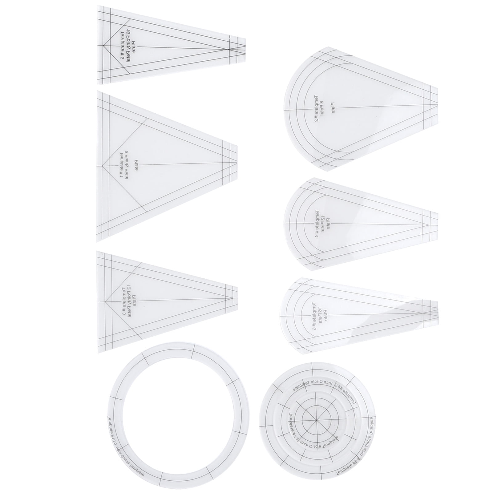 Tebru Sewing Supplies Sewing Accessories Quilting Rulers Multifunctional Transparent Acrylic Sewing Templates Sets For