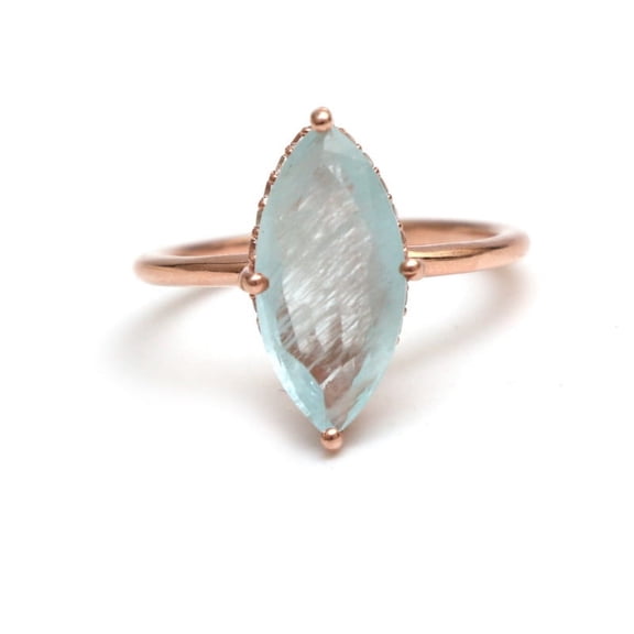 Stunning Natural Purple Amethyst Marquise 14k Gold Filled Solitaire Ring - birthstone Ring For her - Anniversary Ring For her