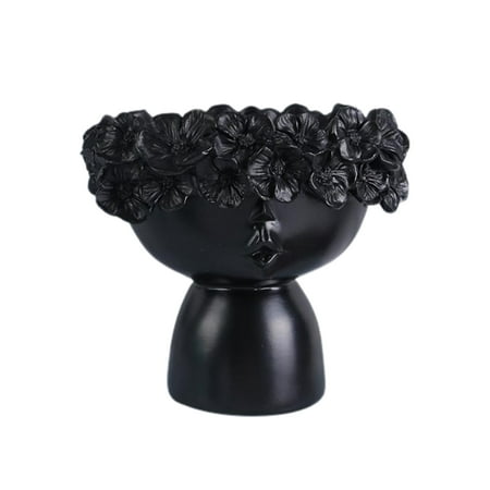 Huntermoon Vase Resin Flower Fairy Desktop Storage Decor Vases Pot For Flowers 16x14x14cm Head Nordic Shelf Modern Home Ornaments