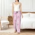 thumbnail image 4 of Picia pink bows Pattern Womens Soft Woven Cotton Elastic Waistband Sleep Pajama Pant Lounge Sleep Pant With Pockets And Drawstring-XX-Large, 4 of 6