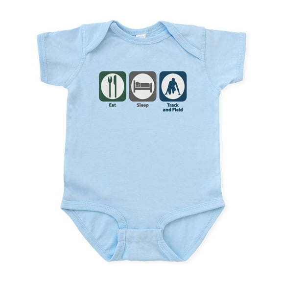 CafePress - Eat Sleep Track And Field Infant Bodysuit - Baby Light Bodysuit, Size Newborn - 24 Months