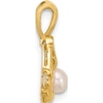 thumbnail image 2 of 14K Yellow Gold 3-4Mm Teardrop White Fwc Pearl And .01Ct Diamond Pendant (Width 8.6) (Length 16.75) - Jbsp, 2 of 5