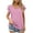Womens Tops Short Sleeve-Pink, variant on Homenesgenics Womens Tops under $5 Ladies' Spring Summer Casual Pleated Leaf Sleeves Retro Printed Short Sleeved V-Neck Shirt Red M