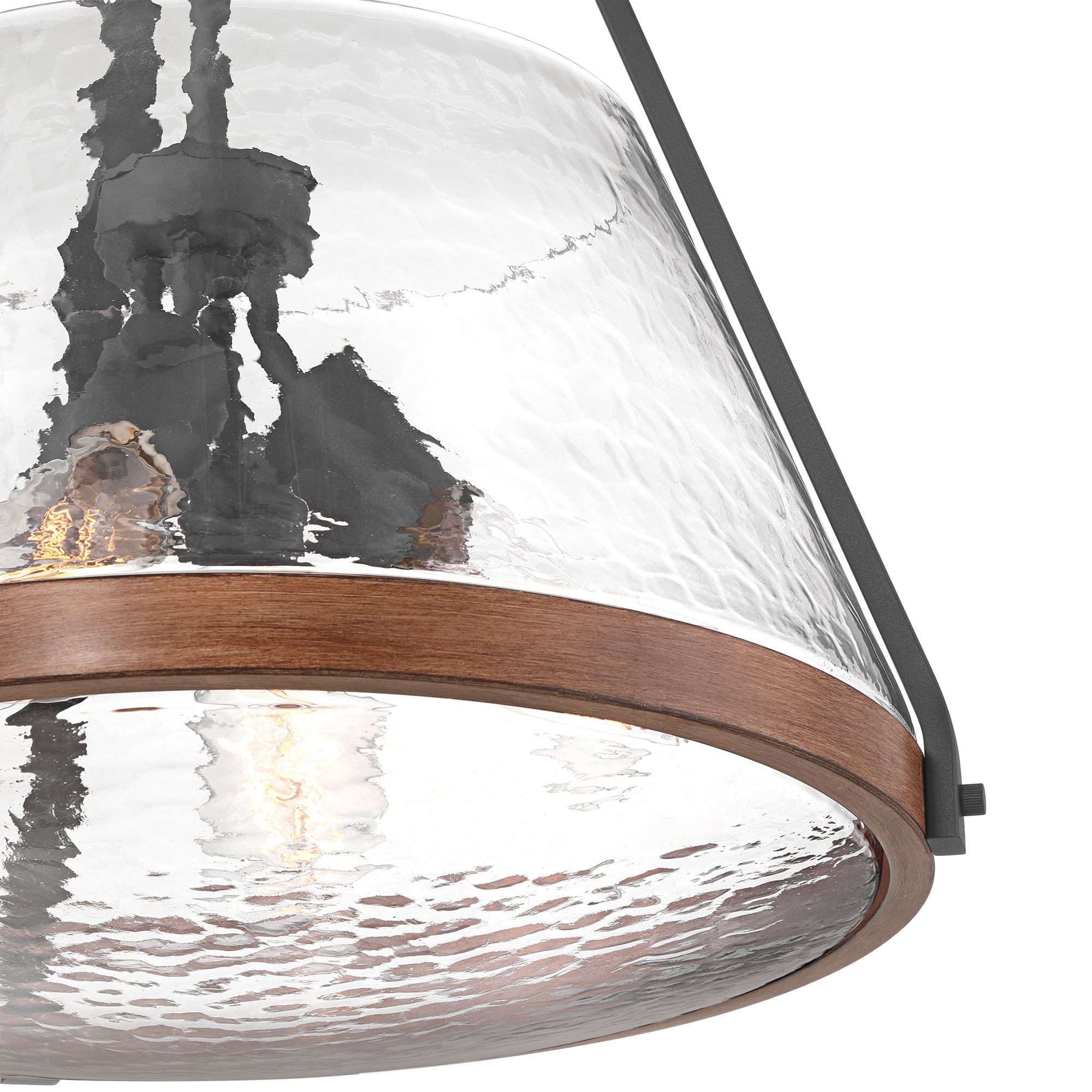 Franklin Iron Works Dana 19 1/2" Farmhouse Rustic Pendant Chandelier Ceiling Light Fixture Dining Room Over Table 4-Light Black Wood Finish