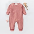 thumbnail image 2 of 18-24 Months Unisex Infant Baby Boy Girl Long Sleeve Button Romper One-Piece Jumpsuit Infant Baby Fall Winter Clothes 12 18 24 Months 2T 3T,Pink, 2 of 4