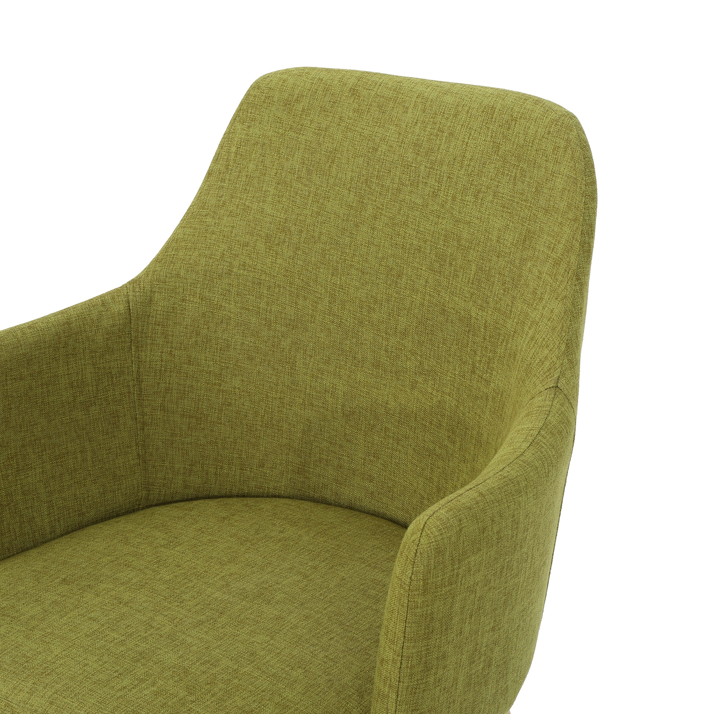Noble House Nina Indoor Mid Century Fabric Dining Chairs, Set of 2, Green