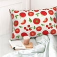 thumbnail image 4 of Pofeuu Fresh Red Tomato Print Polyester Microfiber Plush Pillowcases, Super Soft and Cozy Pillow Case Covers with Envelop Closure（Pillow core not included）-16"x24", 4 of 6