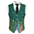 thumbnail image 5 of Yuyamidu Colorful Xmas Tree Men's Slim Fit Suit Vest Snowflake Waistcoat with 3 Pockets for Business Formal Wedding Prom and Casual Tuxedo Wear Size M, Christmas, 5 of 7