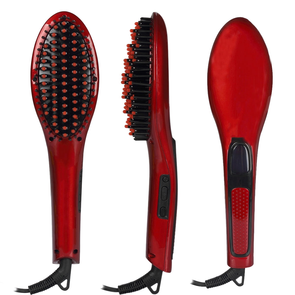 Hair Straightening Brush, LCD Digital Electric Ceramic Fastest Heating
