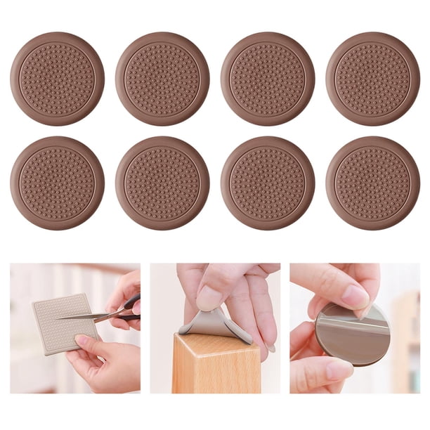8 Pis Almohadils de Silicona para Muebles Antideslizantes Cubiertas Premium para Piernas Autoadhesivas Antiarañazos Almohadils de marrón redondo 40mm Yotijar almohadillas para patas de sofá