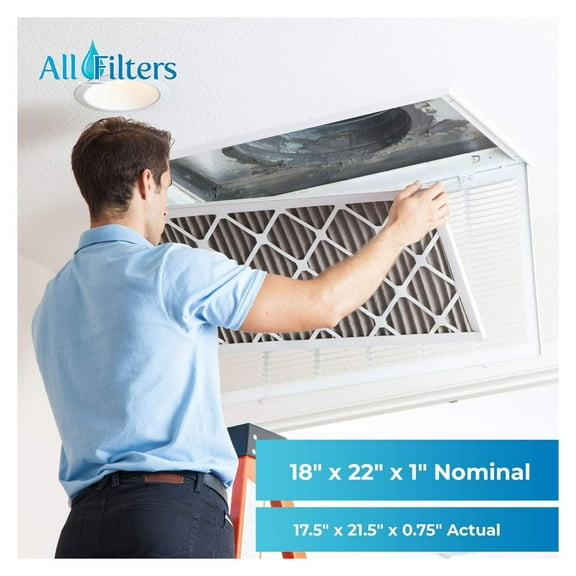 18X22X1 MERV 8 Pleated Air Filters - Made in USA (6 Pack) MERV 08