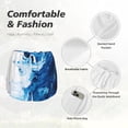 thumbnail image 6 of Lsque Blue White Fluid Art Printed Women's Running Shorts with Liner Pockets,Elastic Quick Dry Workout Athletic Gym Yoga Shorts,Womens High Waist Shorts-Small, 6 of 9