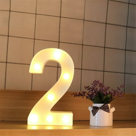 

Pgeraug Decorative lamp Alphabet LED Digital Lights 0-9 Light Up White Digital Standing Hanging Desktop Ornament B