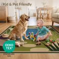 thumbnail image 4 of ODIKA 3'x5' Ultra-Soft Throw Mat, Green Blue Geometric and Botanical Abstract Art Design with Plant Motifs Washable, Bare feet friendly, Easy Care Indoor rug for Bedside, Vanity, 4 of 7