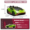 thumbnail image 3 of 24V Lamborghini Electric Car for Kids with Remote Control and Foam Front Wheels, 24V Battery Powered Ride on Toys Sports Car with Drifting Buttons, 360Â° Spin, Bluetooth, Music, LED Lights (Green), 3 of 7