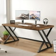 thumbnail image 4 of Rustic Computer Desk  Metal Wood Home Office Desk  Industrial Simple Study Executive Desk for Writing Work  Wooden Student Gaming Computer PC Table with Storage for Bedroom  Inch  Rustic, 4 of 6