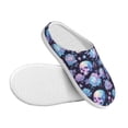 thumbnail image 3 of Picia flower Skull in starry sky for Women's Lamb-hug Comfy Fleece House Slippers Memory Foam, Slip-on House Shoes Indoor Outdoor-44/45, 3 of 7