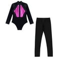 thumbnail image 3 of YONGHS Girls Sparkle 2Pcs Dance Outfits Sheer Mesh Long Sleeve Gymnastics Leotards with Leggings Hot Pink 14, 3 of 6
