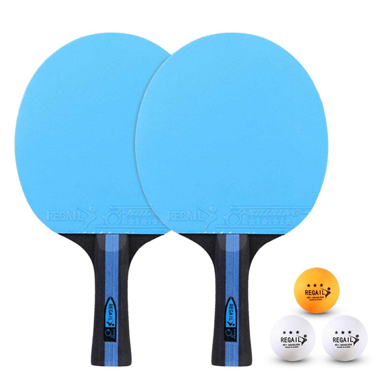 Durable Rubber Surface Ping Pong Set 2 Paddles, 3 Balls, Carry Bag Great for Learning Strokes