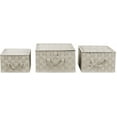 thumbnail image 6 of Sorbus Set of 3 Woven Storage Basket for Organizing with Lid, Mesh Hand (Beige), 6 of 9