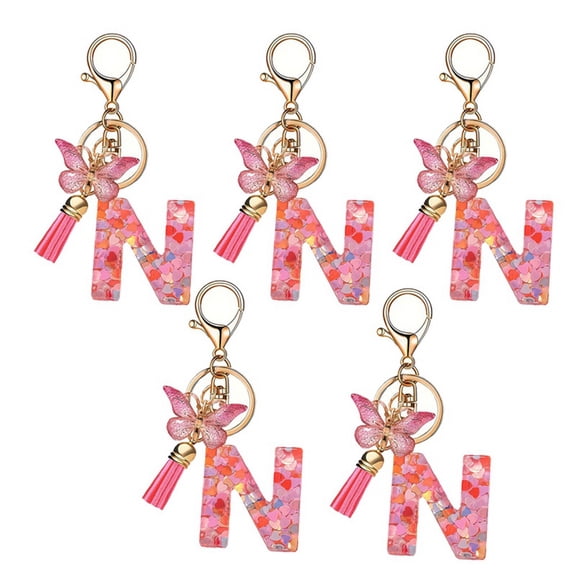 N Style Letter Keychain Cute Initial Handle Pendant