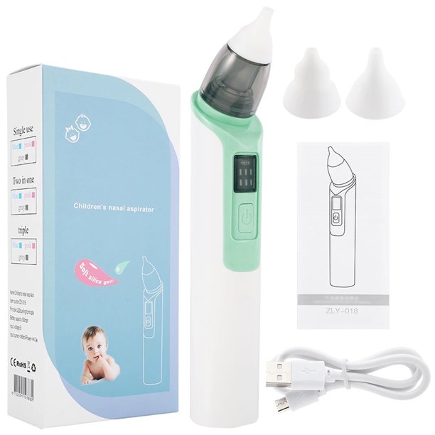 Muyoka Aspirador nasal para beb茅s Succionador de nariz de succi贸n fuerte recargable con 6 modos Limpiador de nariz de beb茅 de bajo ruido con bater铆a de 500 mAh Succionador de booger autom谩tico para r
