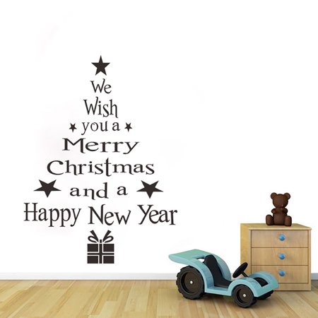 Christmas Tree Letters Stick Wall Art Decal Mural Home Room Decor