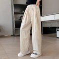thumbnail image 2 of Lenpel Girls' Wide Leg Pants Loose Elastic High Waisted Pleated Pull on Casual Trousers Lightweight Summer Pants 4-14 Y, 2 of 6