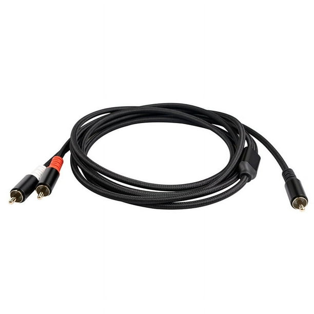 Cable Adaptador RCA y Subwoofer y Cable 1X RCA una 2X RAC Cable de Audio 1 Rca una 2 Rca Amplificador de Potencia Cable de Audio, 1