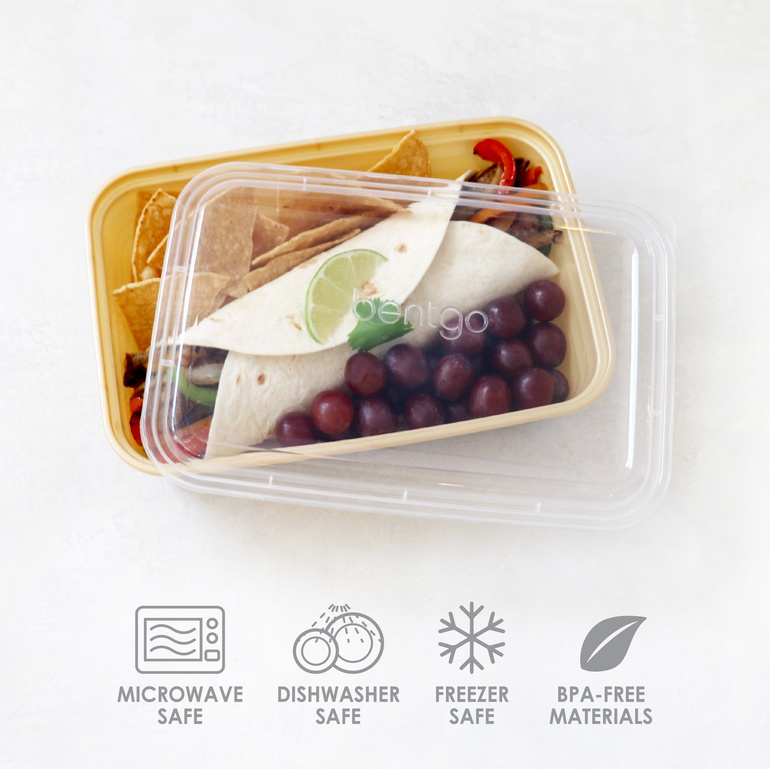 Bentgo® Prep 1-Compartment Containers - 20-Piece Meal Prep Kit:  10 Trays & 10 Lids - Lightweight, Durable, & Reusable BPA-Free To-Go Food  Containers; Microwave/Freezer/Dishwasher Safe (Gold): Home & Kitchen