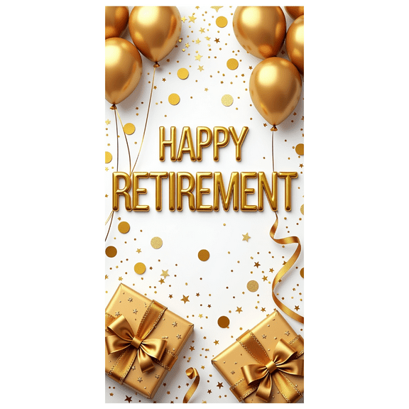LUUFILx Happy Retirement Gold Balloon Banner Party Decoration Backdrop Wall Hanging Celebrations Event Supplies Background Decor Gift Display