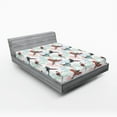 thumbnail image 2 of Ambesonne Birds and Nature Fitted Sheet, Wild Jungle Parrot, King Size, White Multicolor, 2 of 5