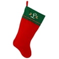 thumbnail image 1 of Embroidered Initial Christmas Stocking, Green and Red Felt, White Embroidery, 1 of 3