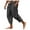 Black, variant on Riforla Solid Color Harem Pants Casual Capri Pants Lightweight Loose Beach Summer Pant Mens Pants White S