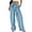 691#Blue, variant on High Waisted Wide Leg Palazzo Trousers Women Soft Striped Elastic Waist Loose Fit Casual Daily Travel Lounge Pants With Convenient Pockets Light Blue 2XL