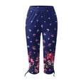 thumbnail image 4 of SBYOJLPB Women's Comfortable Cropped Leisure Time Pants Sweatpants Yoga Pants Navy 6(M), 4 of 5