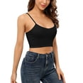 thumbnail image 6 of Women's Cotton Cropped Camisole Adjustable Straps Undershirts Built in Bra, 6 of 7