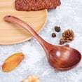 thumbnail image 2 of Wooden Soup Ladle Curved Handle Serving Scoop Kitchen Utensil Tableware for Home Restaurant, 2 of 6