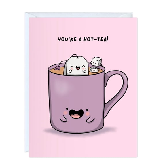 Tarjeta de Felicitación ALY LOU Divertida Aniversario y Cumpleaños con Juego de Palabras de Té