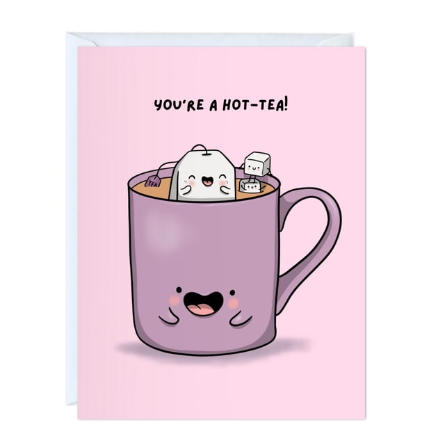 Tarjeta de Felicitación ALY LOU Divertida Aniversario y Cumpleaños con Juego de Palabras de Té