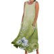 thumbnail image 1 of Vestido de Verano para las Mujeres sin Mangas Lino-Look Impreso Maxi, Suelto Fluido Y Vestido Sexy de Moda para las Mujeres, 1 of 4