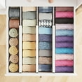thumbnail image 4 of SpaceAid Bamboo Dresser Drawer Dividers 6 Pack, 4.65“ High Adjustable 12.5“-17” Drawer Organizers for Clothing, White, 4 of 7
