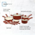 thumbnail image 3 of Mainstays Ceramic Aluminum 12 Pieces Set Red Canyon Nonstick, 3 of 8