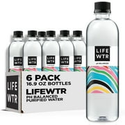 LIFEWTR Purified Drinking Water, 16.9 fl oz, 6 Pack Bottles