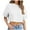 White, variant on Kovlvoll Crop Tops for Women Crewneck Short Sleeve T-Shirts Loose Casual Summer Solid Color Cropped Top