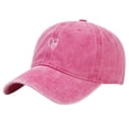 thumbnail image 3 of Peichun Unisex Vintage Washed Distressed Baseball Cap Cute Two Hearts Embroidery Adjustable Sun Hats Soft Top Breathable Sports and Leisure Couple Caps Pink One Size, 3 of 6