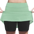 thumbnail image 2 of Antinious Girls Solid High Waist Loose A-Line Sport Classic Underneath Skirts with Shorts, 2 of 5