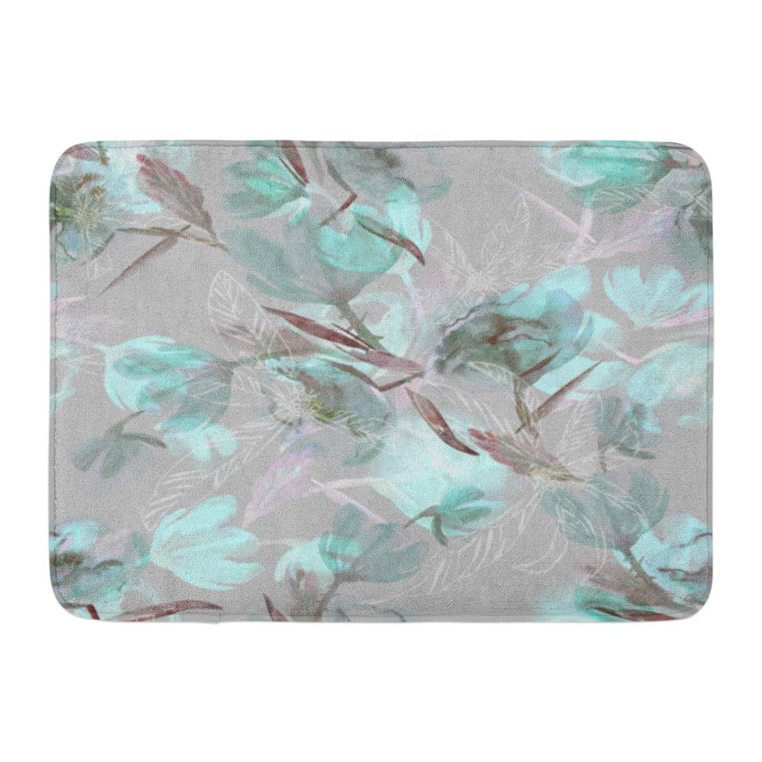 KDAGR Teal Pattern Flowers Watercolor Brown Abstract Floral Color Water