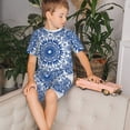 thumbnail image 4 of Fotbe Blue Watercolor Pijama Estampada de 2 Piezas para Niños – Ropa de Dormir de Manga Corta Cómoda para Niños y Niñas, Camiseta y Shorts de Algodón-XX-Large, 4 of 6